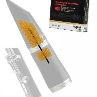 Silenciador para saxofone clarinete cinzento com almofadas amarelas e embalagem preta SAXMUTE