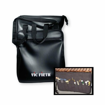 Bolsa preta Vic Firth com bolso frontal e alça ajustável