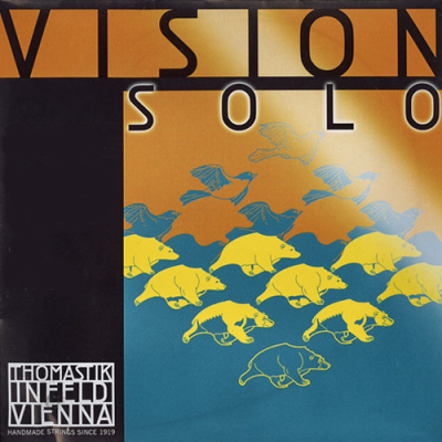 Embalagem colorida com texto VISION SOLO e ilustrações de animais.