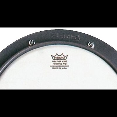 Pele de bateria Remo Weatherking com aro preto e tampo branco