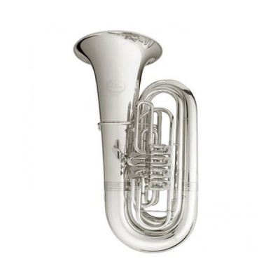 Tuba cromada prateada em fundo branco