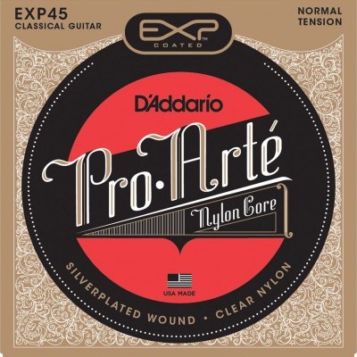 Rótulo de cordas para guitarra clássica D'Addario Pro-Arté EXP45 com design ornamental