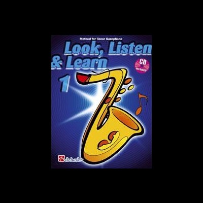 Capa de livro de método para saxofone tenor, azul, com saxofone amarelo e texto