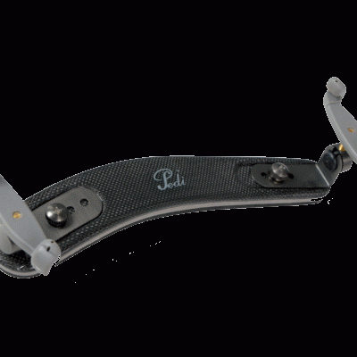 Suporte para violino Pedí em fibra de carbono preta com partes ajustáveis cinzentas