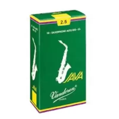 Embalagem verde de palhetas para saxofone alto Vandoren Java 2.5