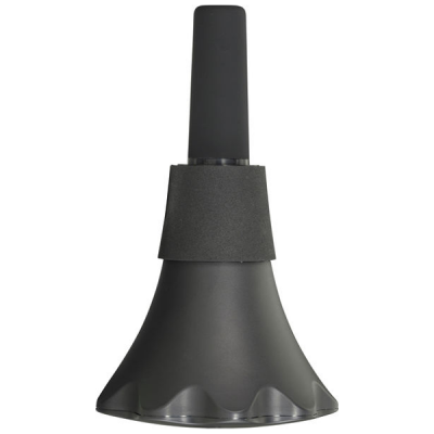 Trompete preto com textura mate em fundo branco