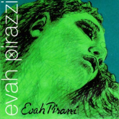 Capa de álbum musical verde com ilustração de rosto feminino e textos 'evah pirazzi' e 'Evah Pirazzi'.