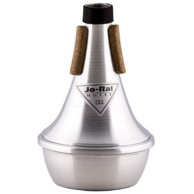 Sordina metálica para trompete Jo-Ral com cortiça e texto impresso