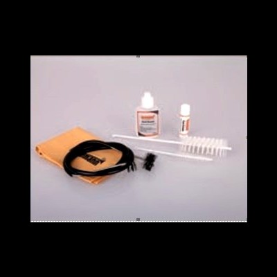 Conjunto de limpeza para instrumentos com pano, escovas e líquidos