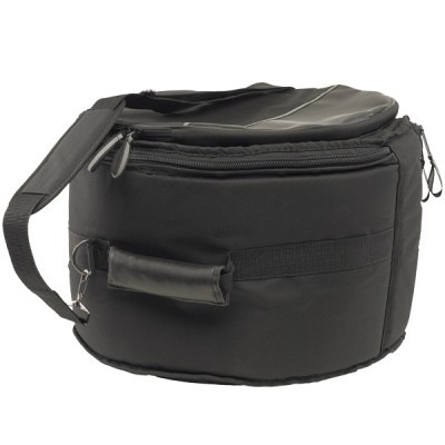 Mala redonda preta para transporte com alça ajustável e zíper duplo