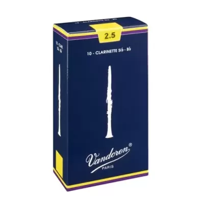 Caixa azul de palhetas para clarinete Vandoren 2.5