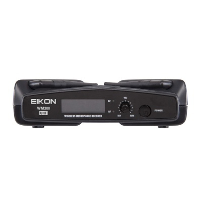 Recetor de microfone sem fio EIKON WM300 UHF preto com visor e botões