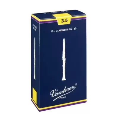 Embalagem azul de palhetas Vandoren para clarinete Sib 3.5