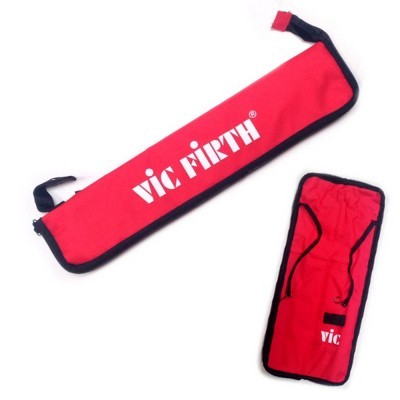 Bolsa e saco vermelhos para baquetas com logotipo vic FIRTH