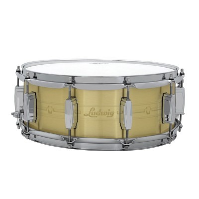 Tarola de bateria Ludwig em latão dourado e cromado