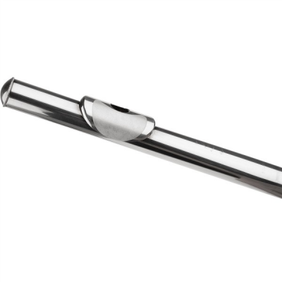 Frasco metálico prateado com tampa arredondada