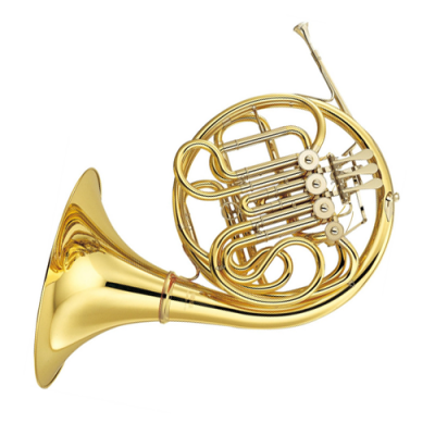 Trompa dourada em fundo branco