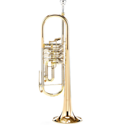 Trompete dourado em metal brilhante