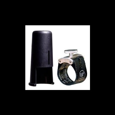 Conjunto de abraçadeira e capa protetora preta para saxofone