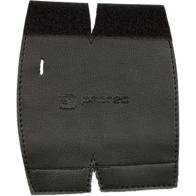 Pulseira protetora preta da Protec com velcro e logo em relevo