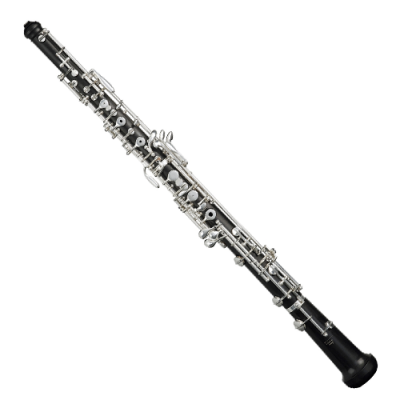 Clarinete preto com detalhes prateados