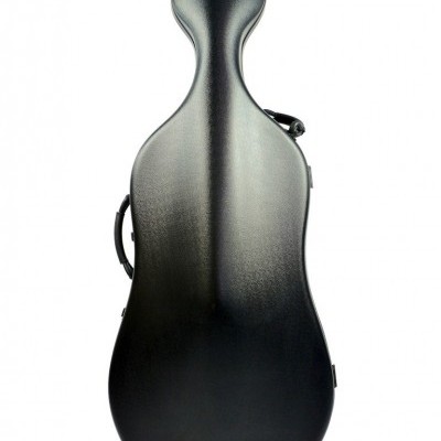 Estojo rígido preto para violoncelo com etiqueta Classic clay bare