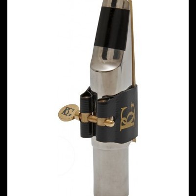 Boquilha de metal para saxofone com ligadura preta e parafuso dourado BG