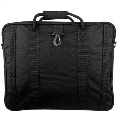 Mala preta para portátil com alças e fecho de gancho