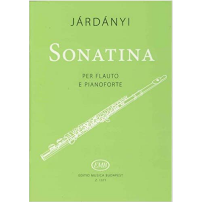 Capa verde de partitura musical com texto e imagem de flauta