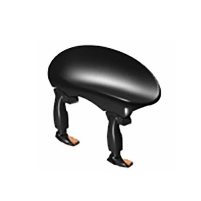 Acessório preto com superfície ovalada e pernas articuladas sobre fundo branco