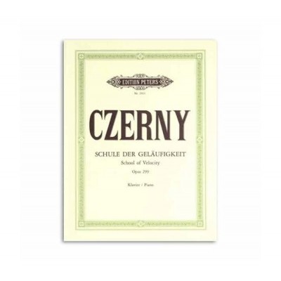 Livro de partituras CZERNY para piano com design clássico na capa