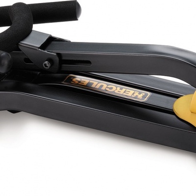 Suporte dobrável para bicicleta preto e amarelo com acolchoamento