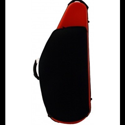 Estojo rígido preto com interior vermelho para instrumento musical