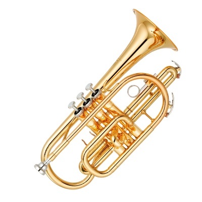 Trompete dourado com três pistões