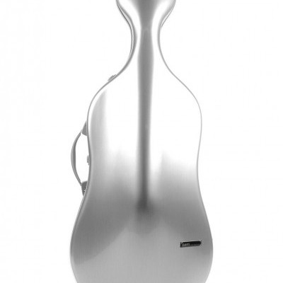 Estojo rígido prateado para instrumento musical tipo violoncelo