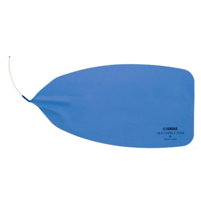 Pano azul Yamaha Mouthpiece Swab com haste branca e ponta vermelha