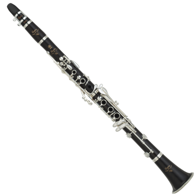 Clarinete preto com detalhes prateados e texto dourado Royal Standard Buffet Crampon