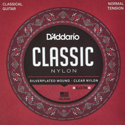 Rótulo vermelho de cordas para guitarra clássica D'Addario Classic Nylon.