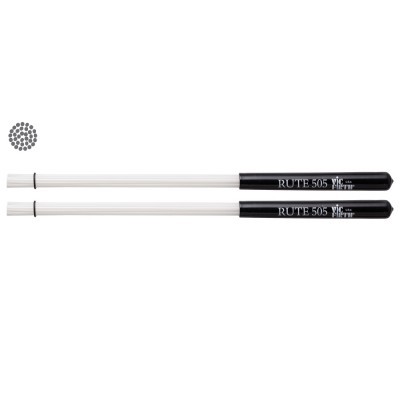 Dois pauzinhos brancos com extremidades pretas e texto branco RUTE 505