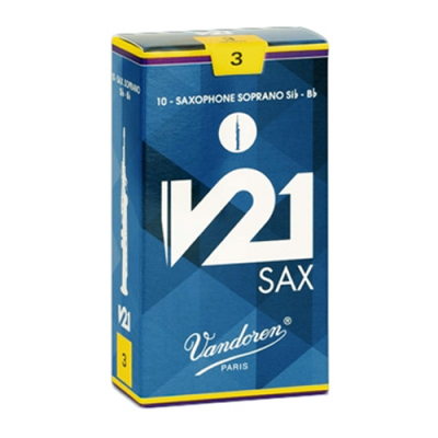 Caixa azul escura de palhetas para saxofone soprano Vandoren V21 SAX