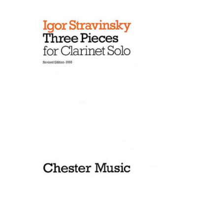 Capa de partitura de Igor Stravinsky Three Pieces for Clarinet Solo