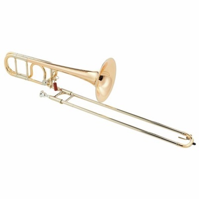 Trombone dourado com vara deslizante