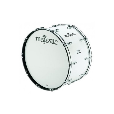 Tambor branco com aro preto e logótipo Majestic