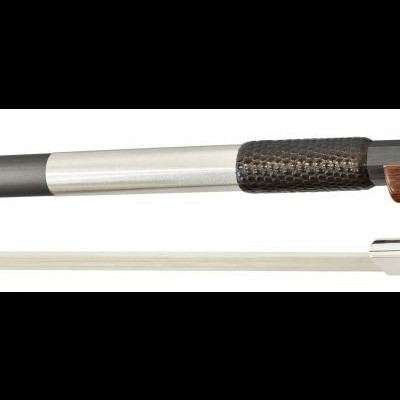 Arco para violino em madeira escura com texto ARCUS P-7