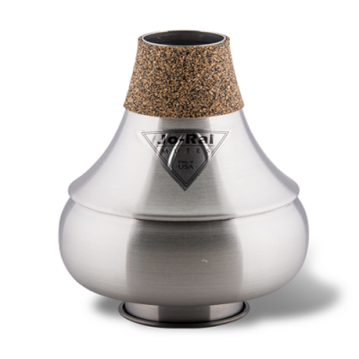 Silenciador musical em metal com cortiça na parte superior