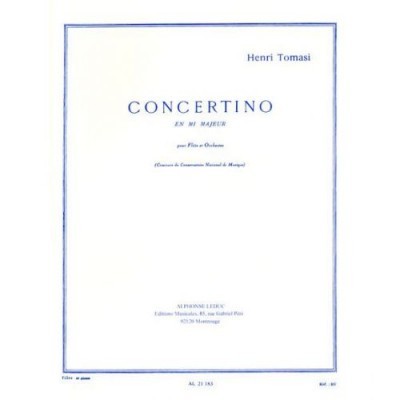 Capa de partitura 'Concertino en M majeur' de Henri Tomasi com moldura azul
