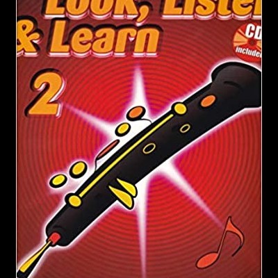 Capa de livro método para oboé Look, Listen & Learn 2 com desenho de oboé