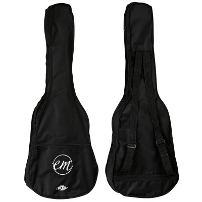 Capa preta para guitarra com alças e bolso frontal com logo em branco