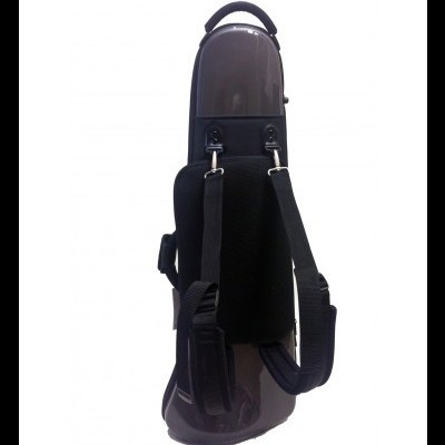Estojo rígido para violino castanho escuro com alças pretas ajustáveis