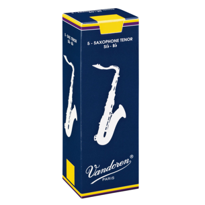 Embalagem azul escura para palhetas de saxofone tenor Vandoren